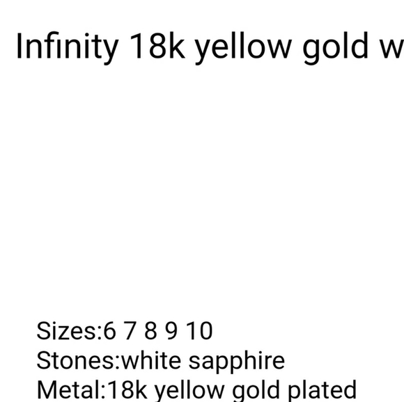 Yellow Gold/White Sapphire Infinity crossover ring. - Picture 4 of 10